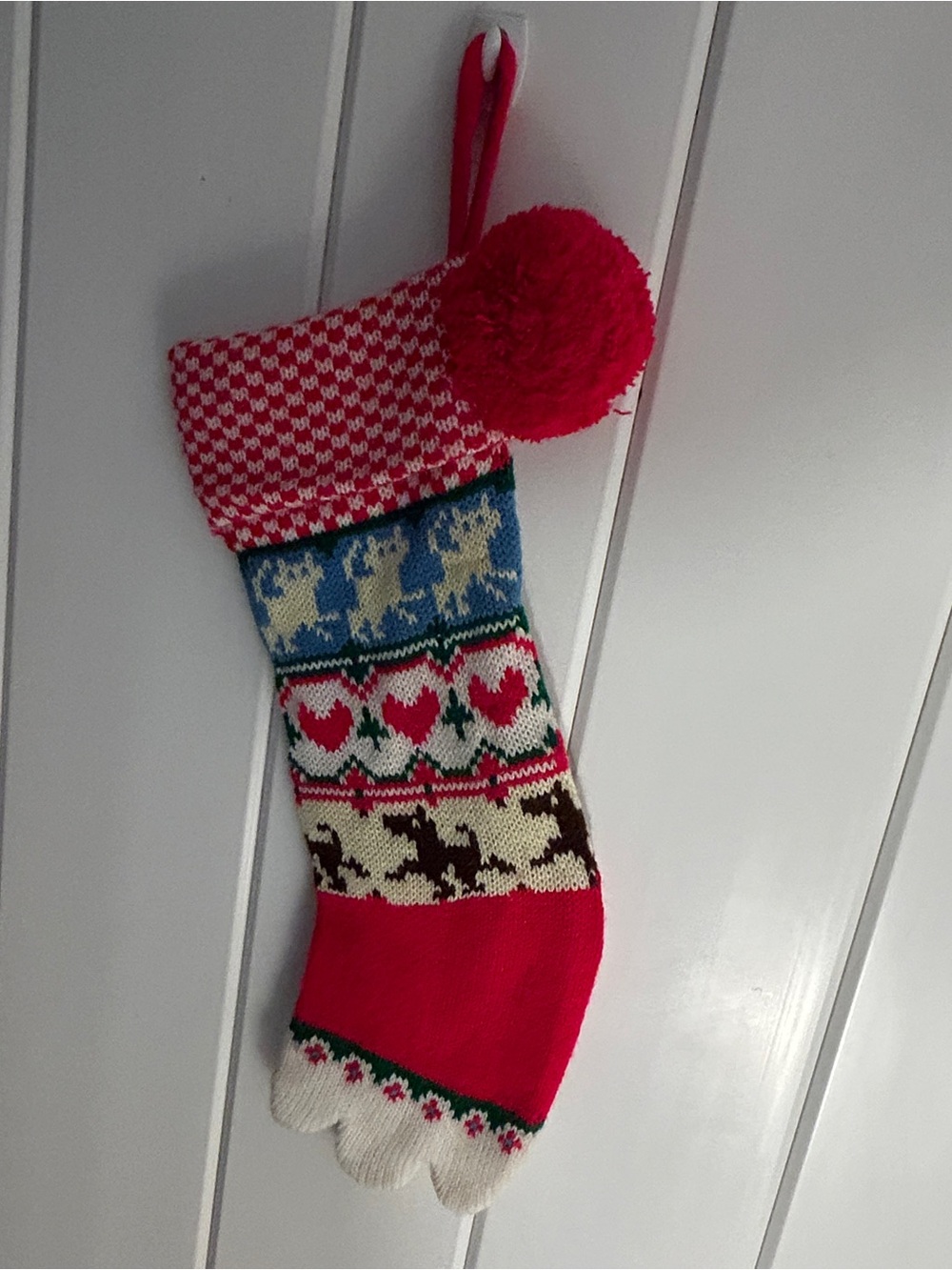 vintage hallmark cards 1983 pet themed cat and dog knit paw christmas stocking